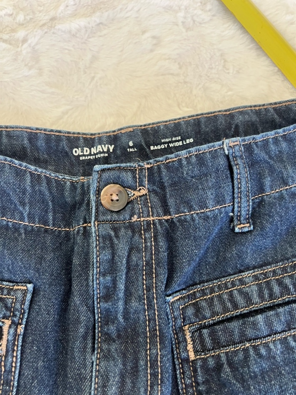 Old Navy Dark Blue High-Rise Baggy Wide Leg Jeans